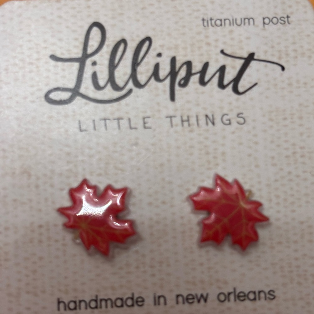 🍒Lilliput Handmade Autumn Leaf Earrings